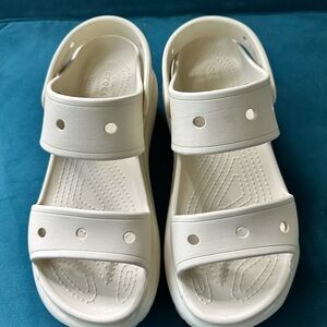 CROCS Cream Cutout Sandals